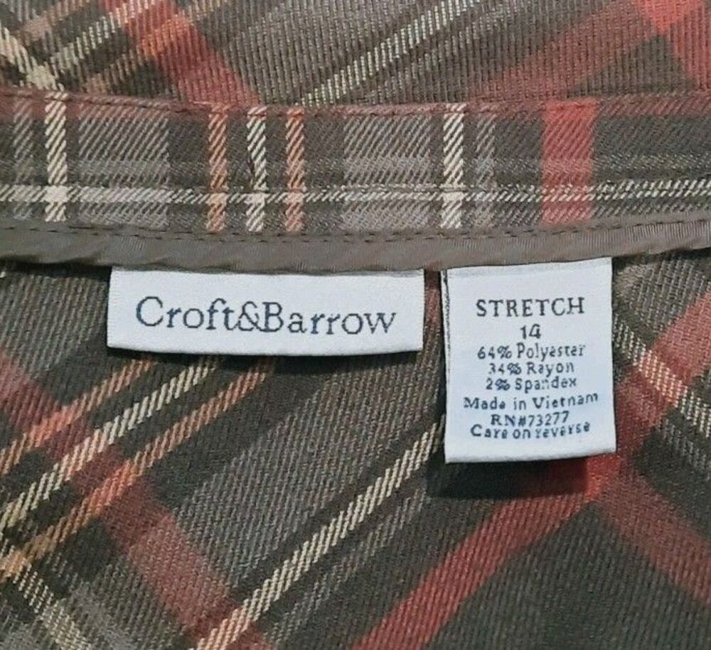 croft & barrow Brown Plaid A-Line Skirt - Picture 3 of 3